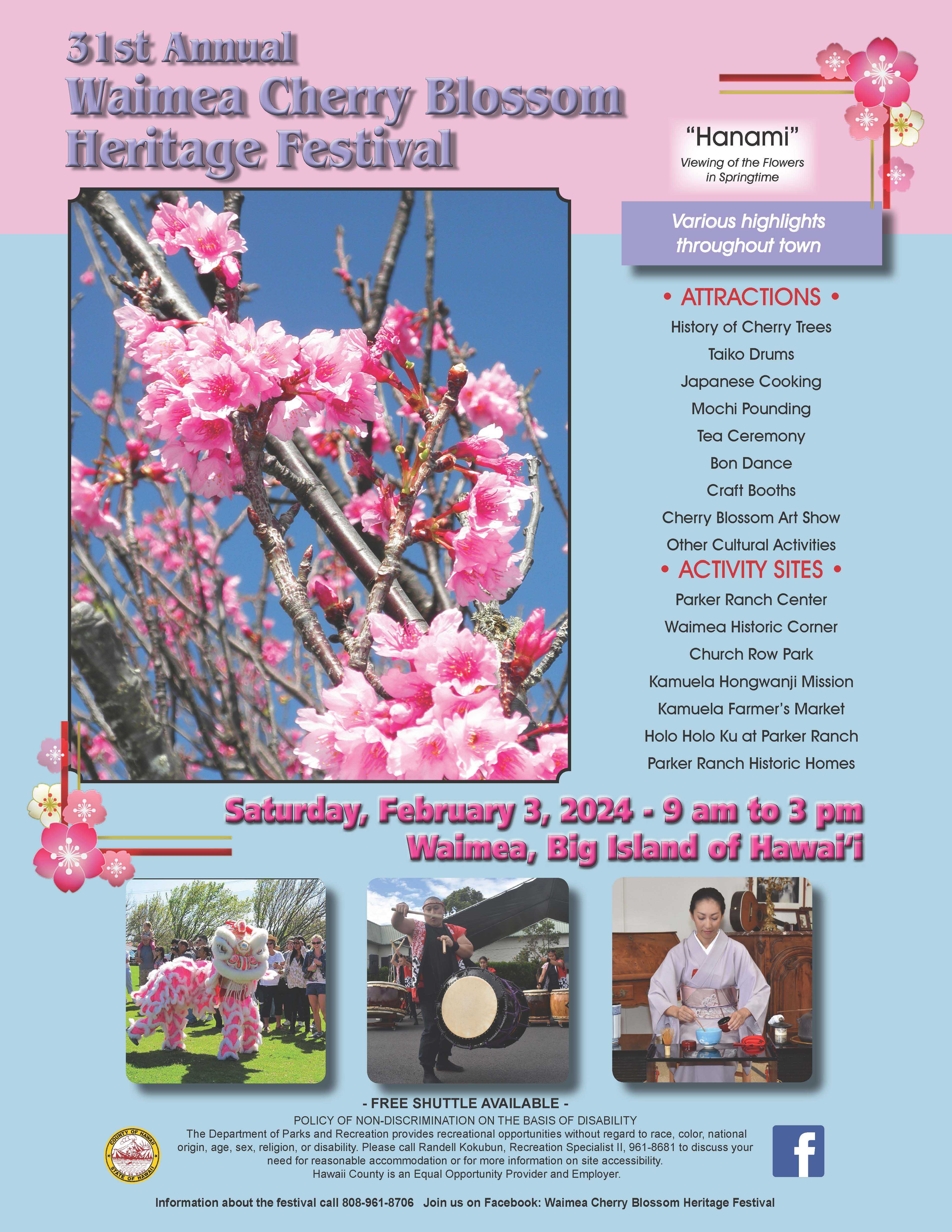2024 Waimea Cherry Blossom Heritage Festival Japanese Cultural Center