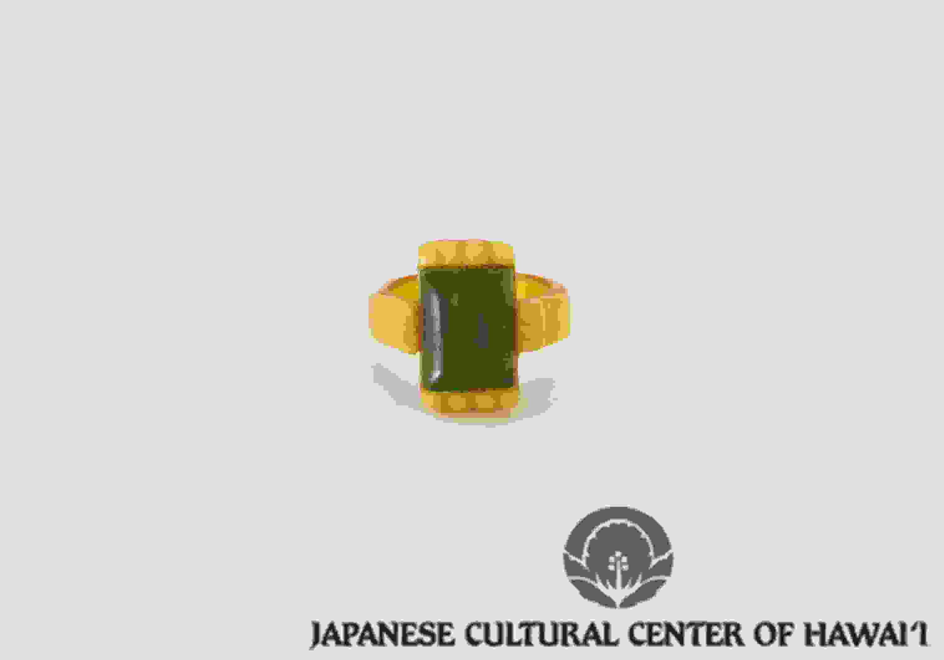 Green rectangular ring crafted by Nishimura