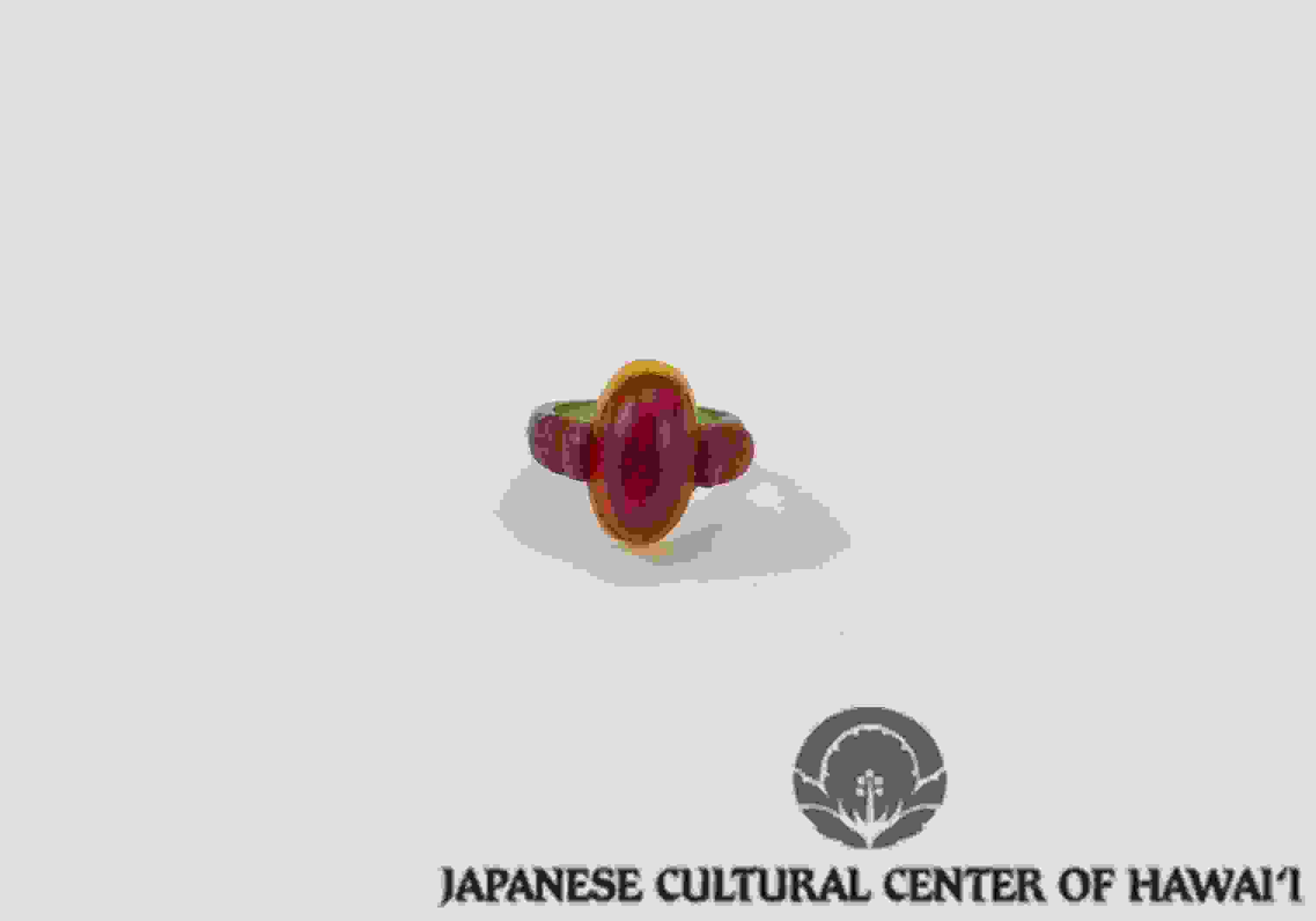 Red oval ring crafted by Nishimura