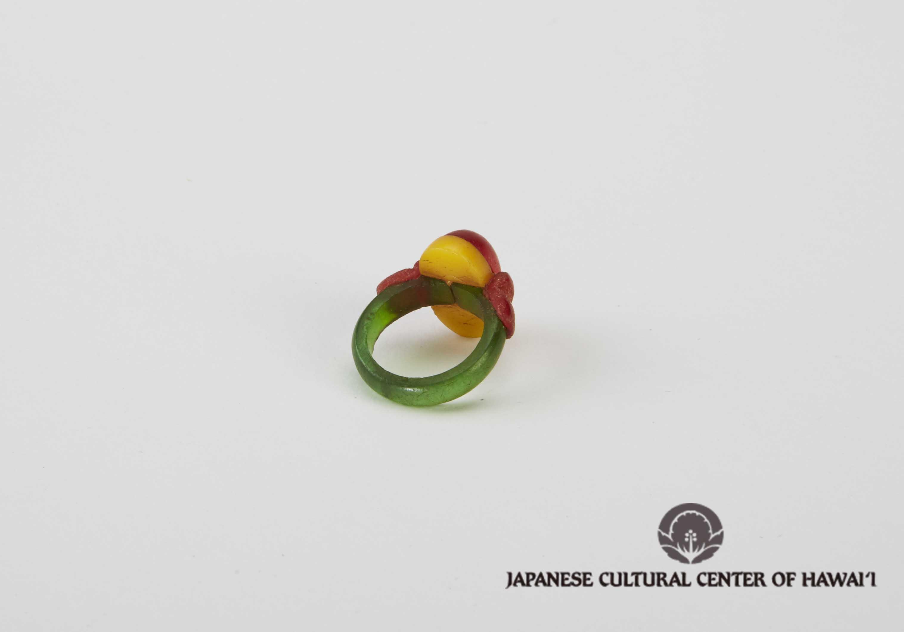 Red oval ring crafted by Nishimura